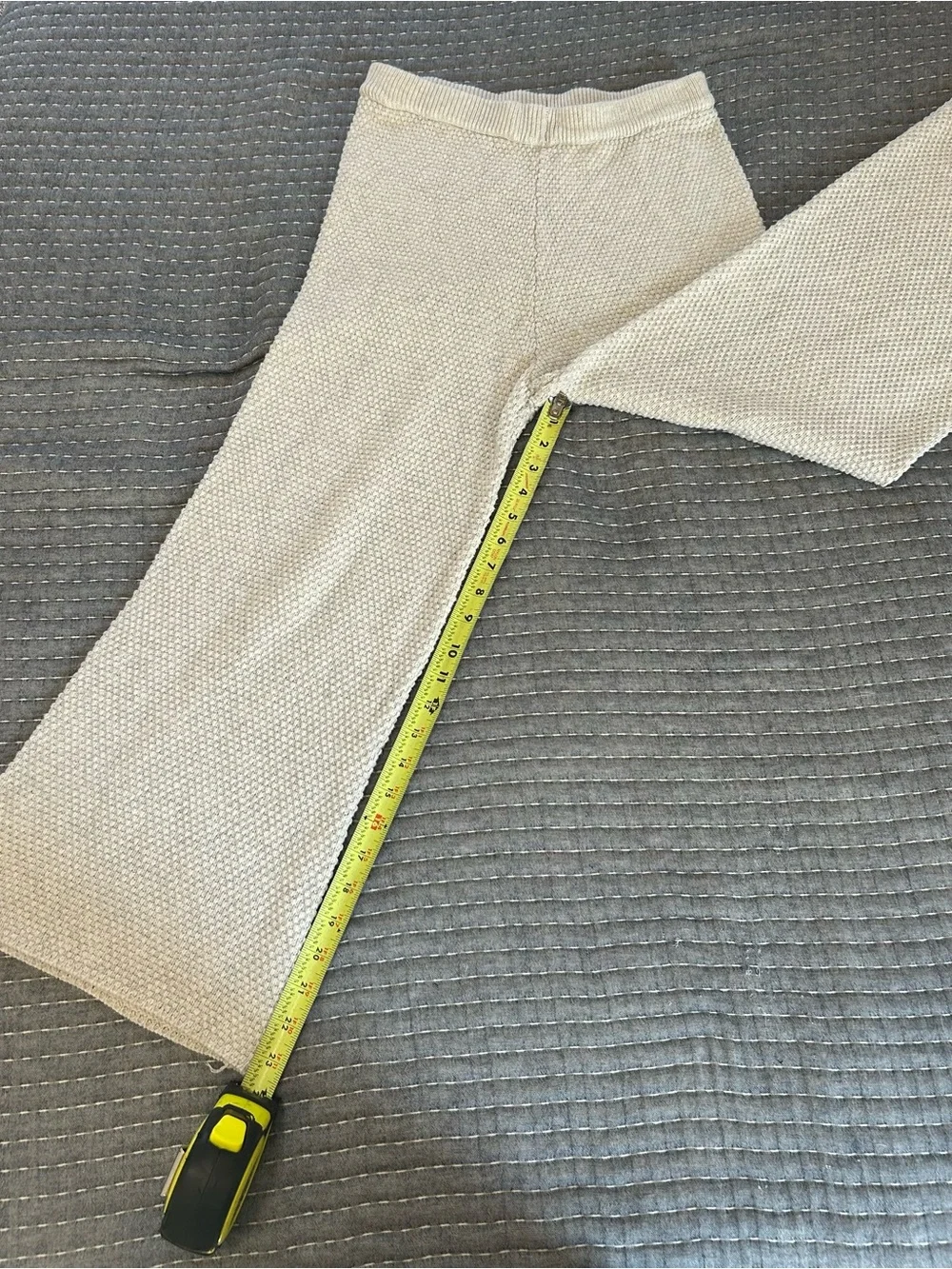 Free People Beach Heather Grey Waffle-Knit Pants